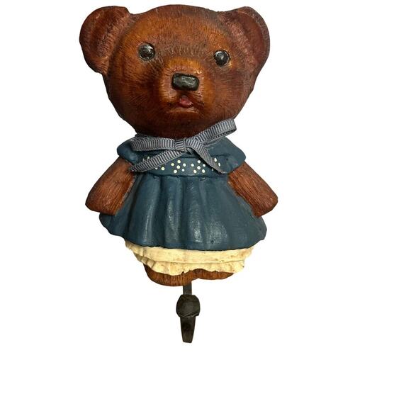 Vintage Wooden Bear Wall Hook | Cottagecore Nursery Decor - Picture 1 of 4